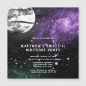 Outer Space Earth Boy Sweet 16 Birthday Party Magnetische Uitnodiging (Voorkant)