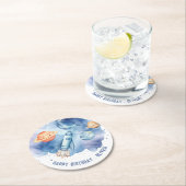 Outer Space Eerste reis rond de verjaardag van de Ronde Kartonnen Onderzetter (Insitu)