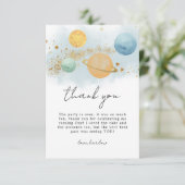 Outer Space Eerste reis rond de zon Dank u kaart (Staand voorkant)