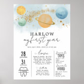 Outer Space Eerste reis rond de zon Milestone Poster (Voorkant)