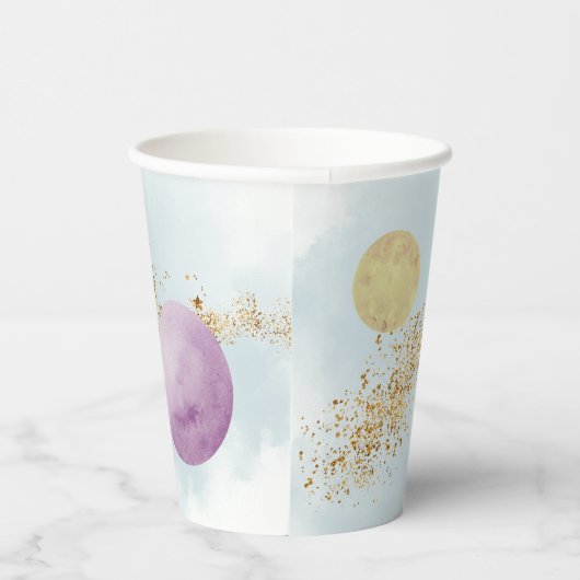 Outer Space Eerste reis rond de zon Party Papieren Bekers (Rechts)