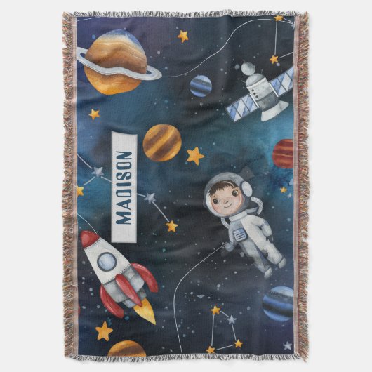 Outer Space en Space Man Custom Deken (Voorkant Verticaal)