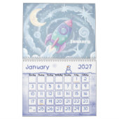 Outer Space Explorer Personalized Kids 2026 Kalender (Jan 2027)