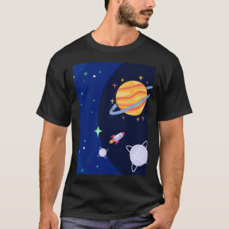 Outer Space Explorer sterren en planeten ontwerp T-shirt
