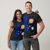 Outer Space Explorer sterren en planeten ontwerp T-shirt (Unisex)
