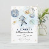 Outer Space First Trip Around the Sun 1st Birthday Kaart (Staand voorkant)