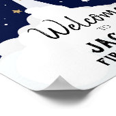 Outer Space Galaxy Astronaut Boy Birthday Welkom Poster (Hoek)