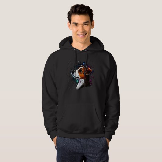 Outer Space Galaxy Astronaut Jack Russell Terrier Hoodie (Voorkant volledig)