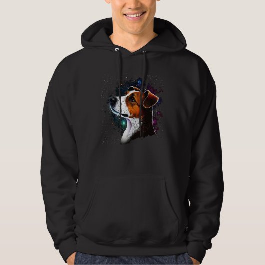 Outer Space Galaxy Astronaut Jack Russell Terrier Hoodie (Voorkant)