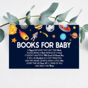 Outer Space Galaxy Baby shower boeken voor Baby Ka Informatiekaartje