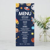 Outer Space Galaxy Baby shower Voedsel Menu (Staand voorkant)
