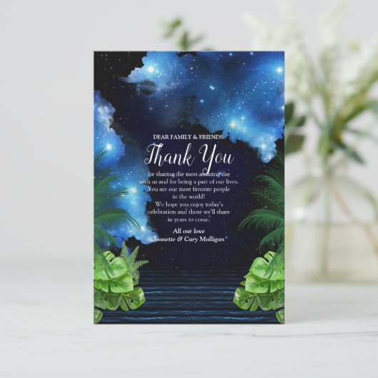 Outer Space Galaxy dank je wel kaart (Staand voorkant)