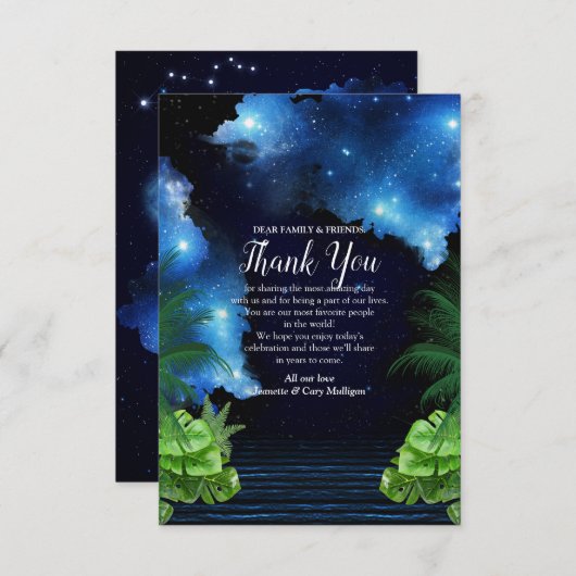 Outer Space Galaxy dank je wel kaart (Voorkant / Achterkant)