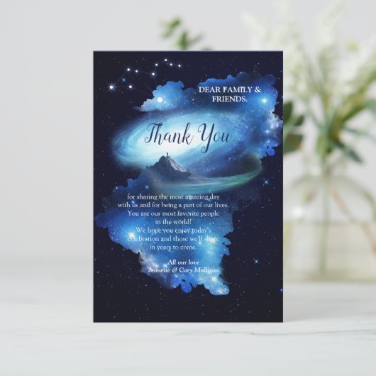 Outer Space Galaxy dank je wel kaart (Staand voorkant)