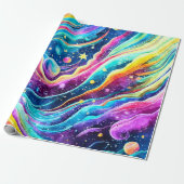 OUTER SPACE | GALAXY DESIGN CADEAUPAPIER (Uitgerold)