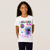Outer Space Galaxy Girl Birthday Party T-shirt (Voorkant volledig)
