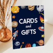 Outer Space Galaxy Kaarten en geschenken Party Sig Reclamebord Met Voetstuk