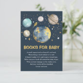 Outer Space Galaxy Maan Sterren Boeken voor Baby B Informatiekaartje (Staand voorkant)
