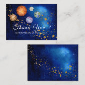 Outer Space Galaxy Starry baby shower dank u Notitiekaartje (Voorkant / Achterkant)
