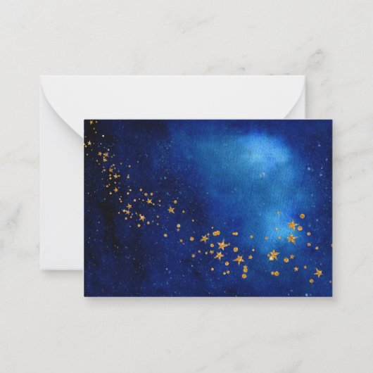 Outer Space Galaxy Starry baby shower dank u Notitiekaartje (Achterkant)