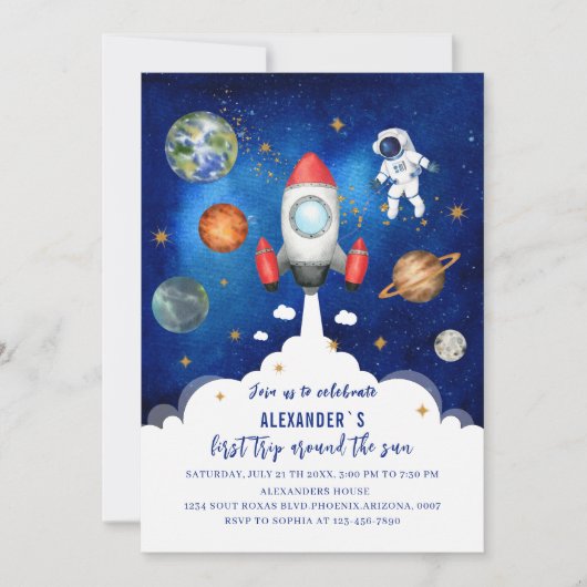 Outer Space Galaxy Starry eerst vieren baby sho Kaart (Voorkant)