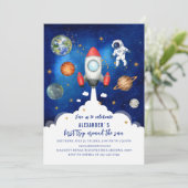 Outer Space Galaxy Starry eerst vieren baby sho Kaart (Staand voorkant)