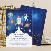 Outer Space Galaxy Starry eerste verjaardag baby f Kaart