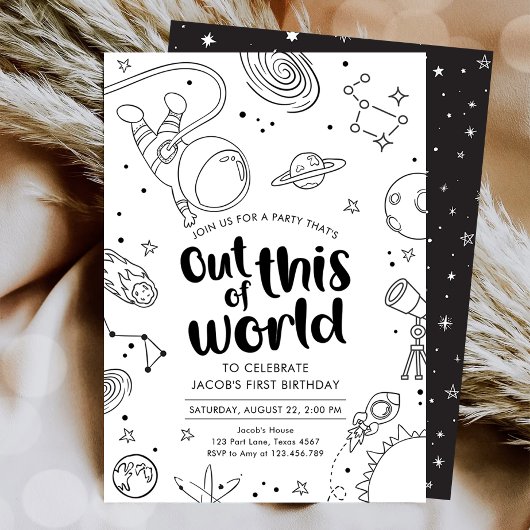 Outer Space Galaxy Uit deze World Boy Verjaardag Kaart