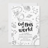 Outer Space Galaxy Uit deze World Boy Verjaardag Kaart (Voorkant)