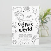 Outer Space Galaxy Uit deze World Boy Verjaardag Kaart (Staand voorkant)