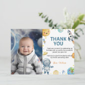 Outer Space Galaxy Verjaardag Foto Dank je Kaart (Staand voorkant)