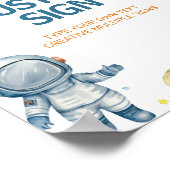 Outer Space Galaxy Verjaardag Tafel Teken Eerste r Poster (Hoek)