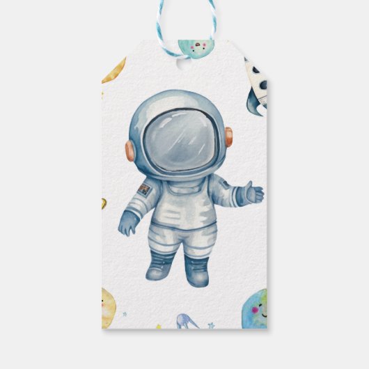 Outer Space Galaxy Verjaardagsfeestje Dank u Label Cadeaulabel (Achterkant)