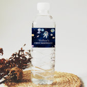 Outer Space Galaxy Verjaardagsfeestje Waterfles La Etiket