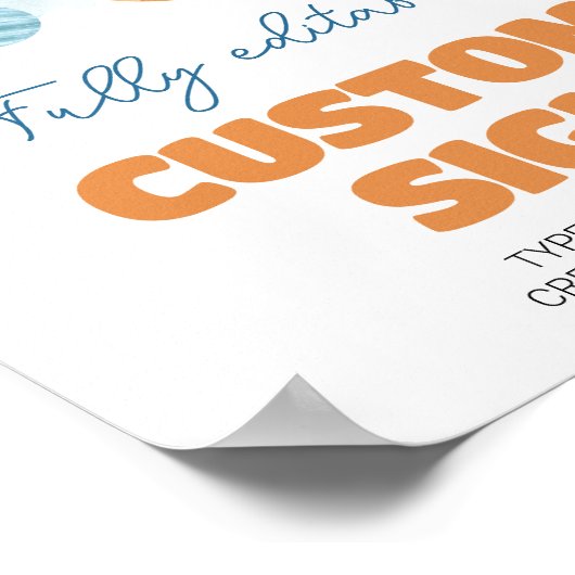 Outer Space Galaxy Verjaardagsfeesttafel Teken Poster (Hoek)