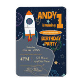Outer Space Genderneutraal Eerste Verjaardagsfeest Magneet (Verticaal)