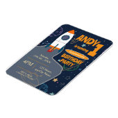 Outer Space Genderneutraal Eerste Verjaardagsfeest Magneet (Linkerzijde)