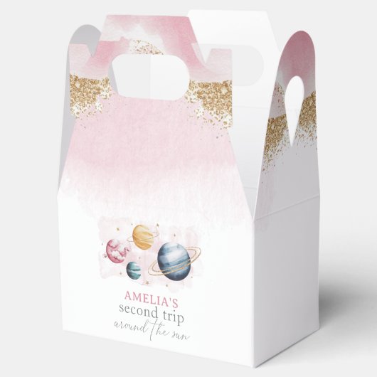 Outer Space Girl Verjaardag Galaxy Sterren Planete Bedankdoosjes (Geopend)