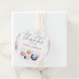 Outer Space Girl Verjaardag Galaxy Sterren Planete Bedankjes Labels