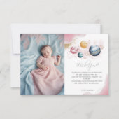 Outer Space Girl Verjaardag Galaxy Sterren Planete Bedankkaart (Voorkant)