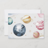 Outer Space Girl Verjaardag Galaxy Sterren Planete Bedankkaart (Achterkant)