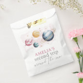 Outer Space Girl Verjaardag Galaxy Sterren Planete Bedankzakje (Gezegeld)