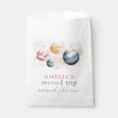 Outer Space Girl Verjaardag Galaxy Sterren Planete Bedankzakje (Voorkant)