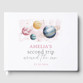 Outer Space Girl Verjaardag Galaxy Sterren Planete Gastenboek