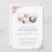 Outer Space Girl Verjaardag Galaxy Sterren Planete Kaart (Voorkant)