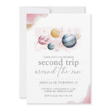 Outer Space Girl Verjaardag Galaxy Sterren Planete