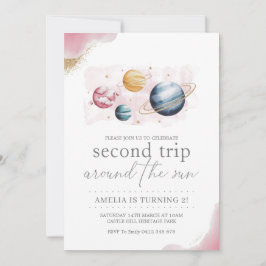 Outer Space Girl Verjaardag Galaxy Sterren Planete Kaart