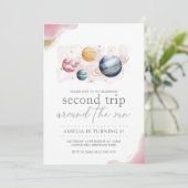 Outer Space Girl Verjaardag Galaxy Sterren Planete Kaart (Staand voorkant)