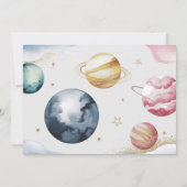 Outer Space Girl Verjaardag Galaxy Sterren Planete Kaart (Achterkant)