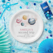 Outer Space Girl Verjaardag Galaxy Sterren Planete Papieren Bordje (Feest)